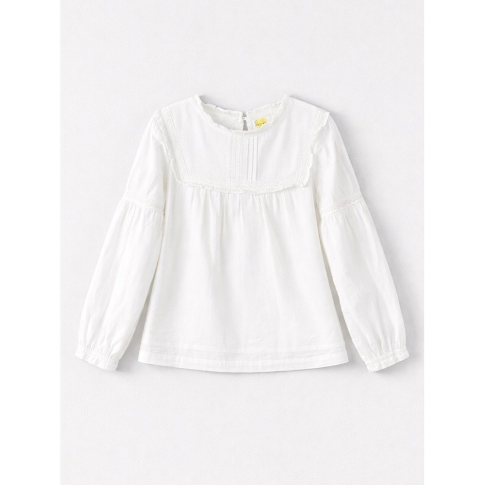 Boden Girls Lace Top Size 9 10 Years Cottage Fairy‎ Coquette White